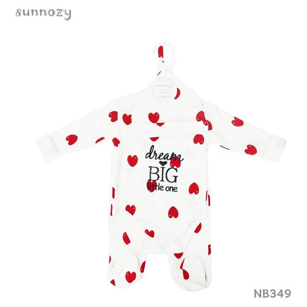 Pyjama Bébé Cœur Blanc