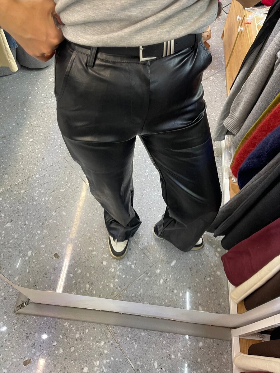 Кожаные брюки с утеплением