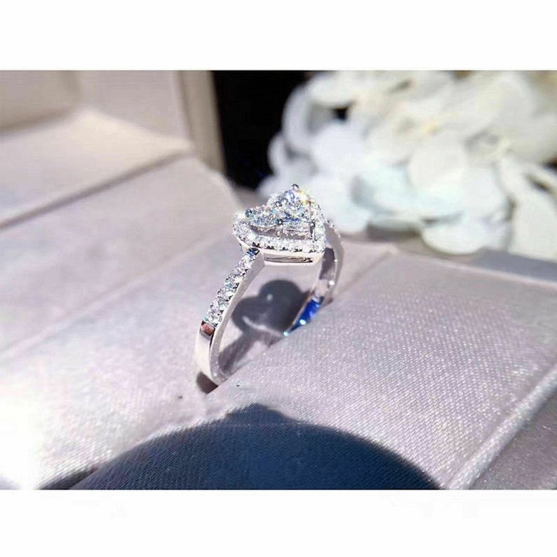 Dainty heart promise ring