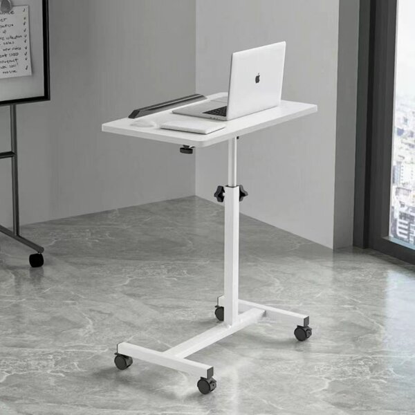 Bureau mobile réglable blanc