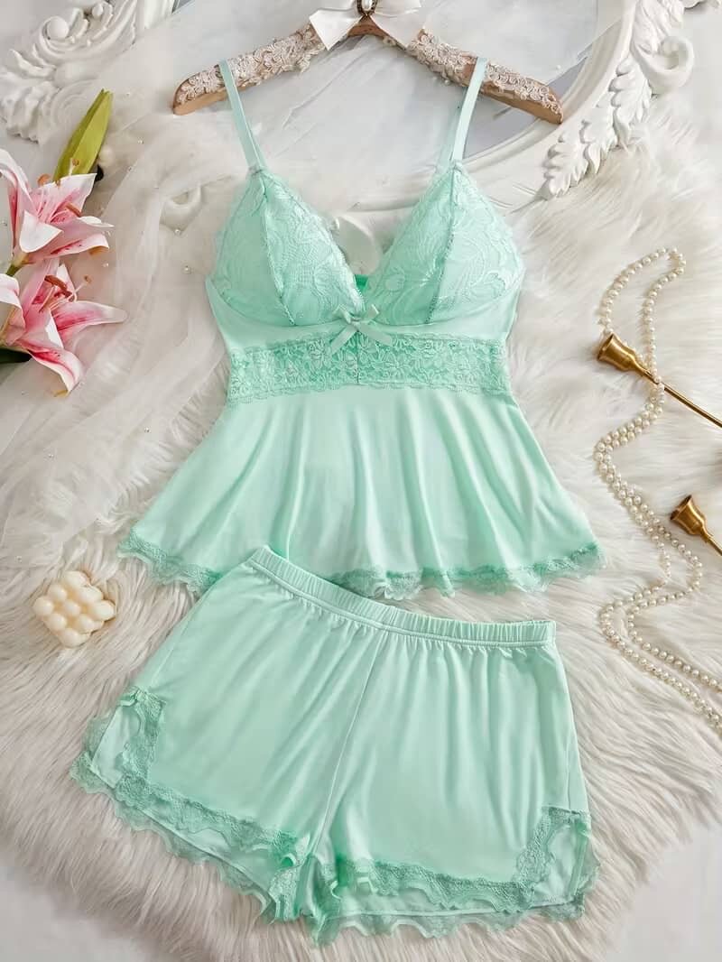 Ensemble nuisette satin dentelle