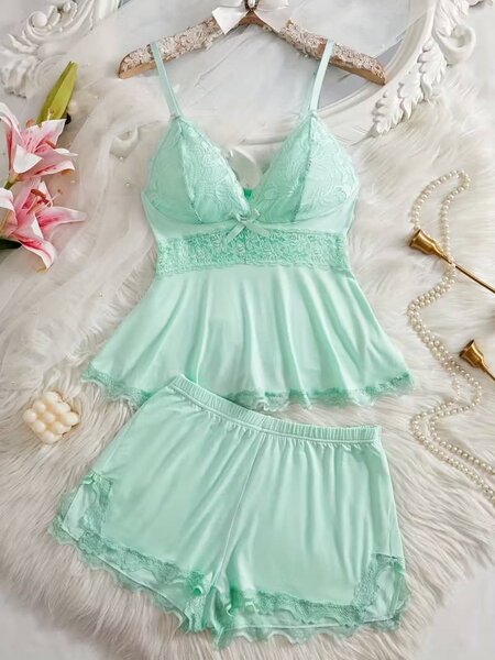 Ensemble nuisette satin dentelle