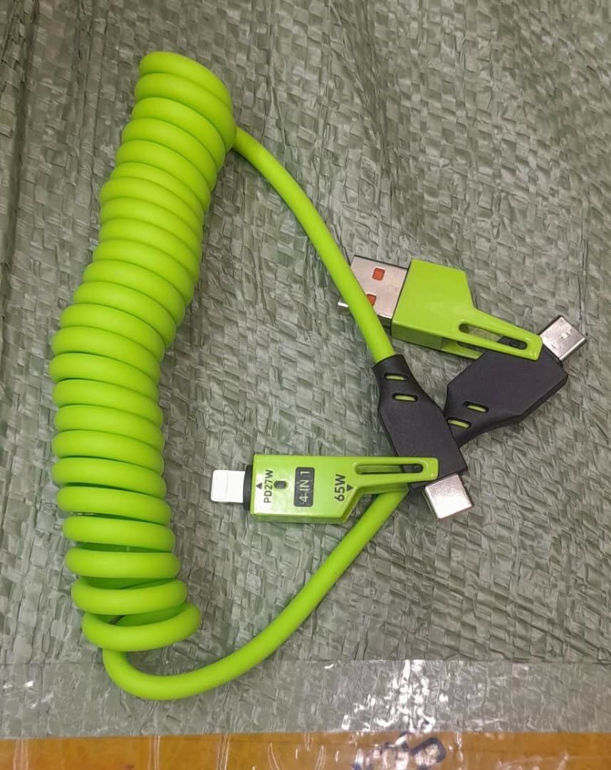 3-in-1 Coiled Charging Cable