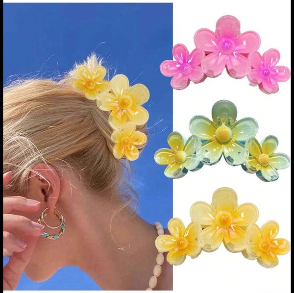 Pinces à cheveux fleurs colorées