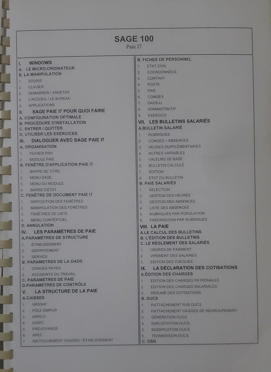 Manuel pédagogique SAGE 100 PAIE I7