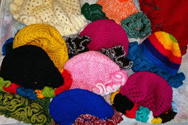 Bonnet crochet multicolores