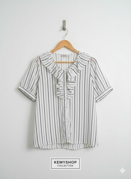 Blouse rayée à volants