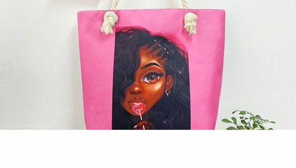 Sac fourre-tout artistique rose