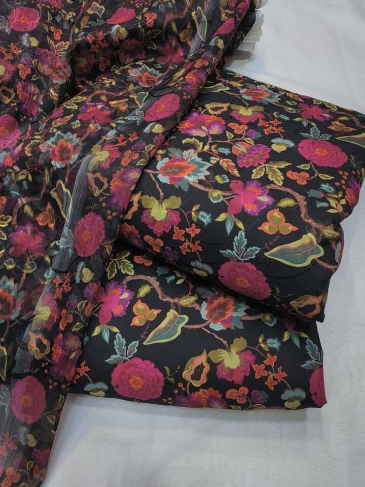 Printed lawn suit