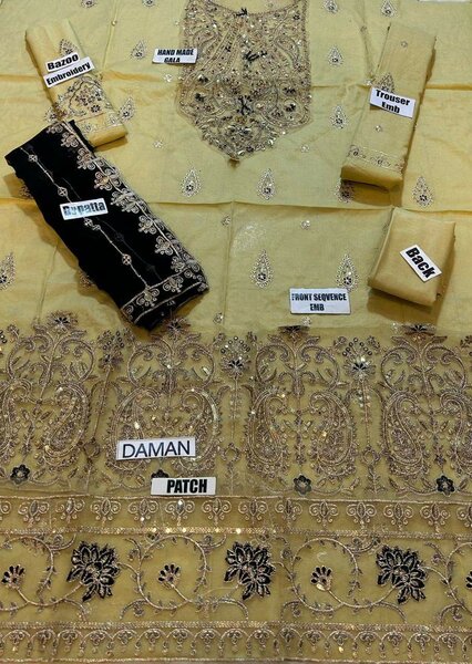 Lady's 3pc Lawn Unstich Suit Video Available