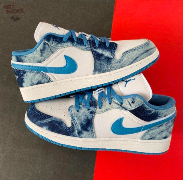 Baskets denim blanches et bleues