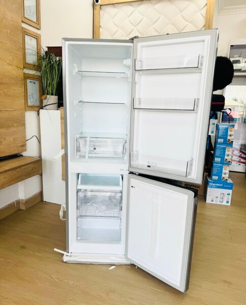 Midea 1741 silver double door bottom freezer