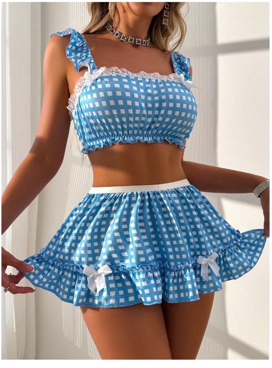 Ensemble jupe et top vichy