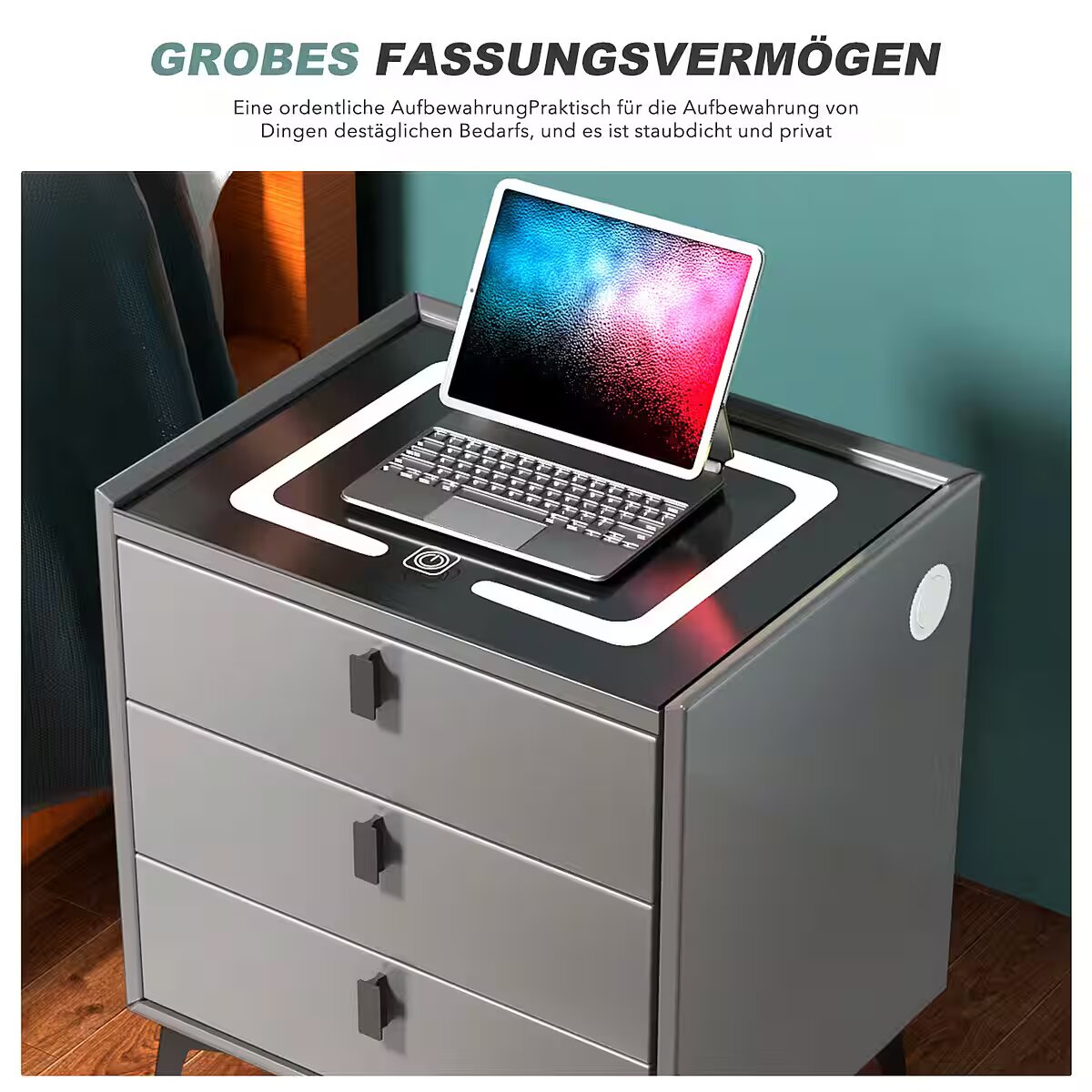 Smart LED Bedside table Drawer