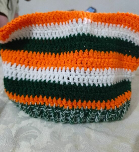 Beanie tricoté tricolore