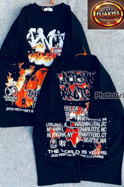 T-shirt graphique enflammée