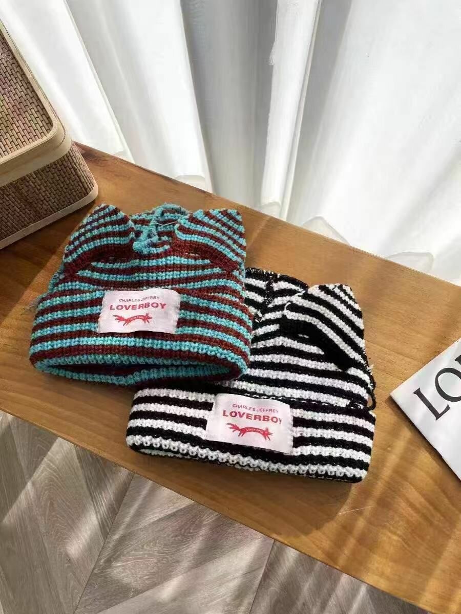 Bonnet Rayé en Coton Unisexe