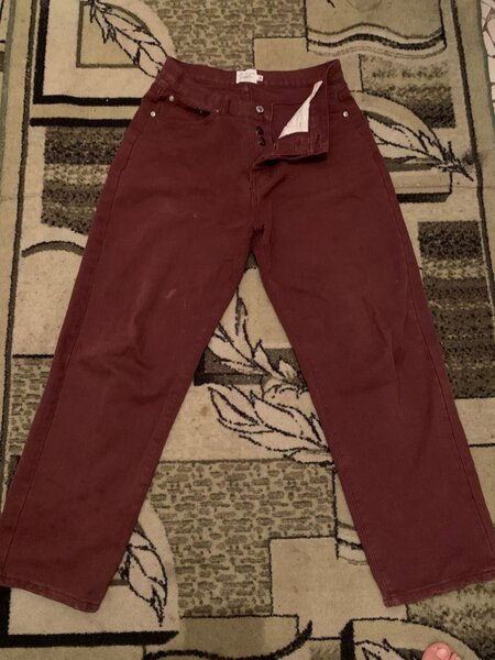 Джинсы Stussy Бардовый Широкие