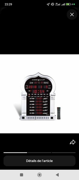 Horloge Murale Azan Intelligente
