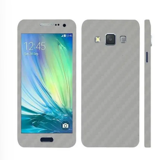 Samsung Galaxy A3 2015 Silver Carbon Fiber Texture Mobile Skin
