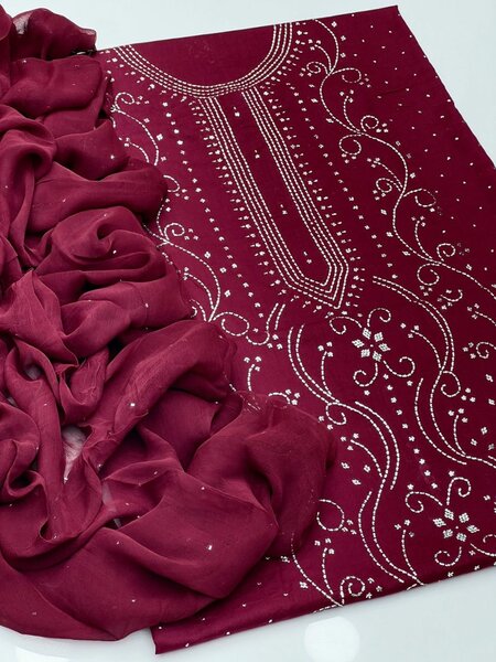 Gtm lawn Mukesh work 3 pc,