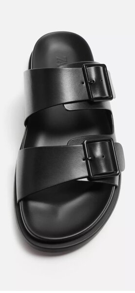 Sandales En Cuir Noir