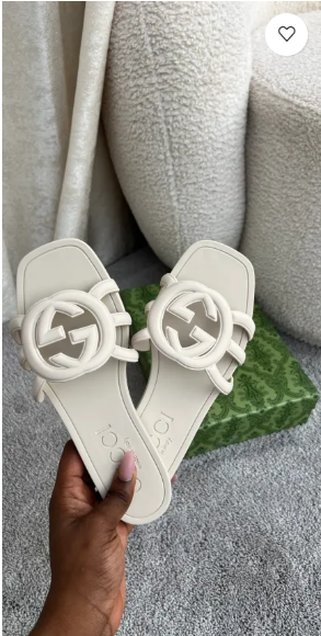 Luna offwhite Jelly Slides