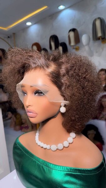 Perruque Bouclée en Dentelle Frontale