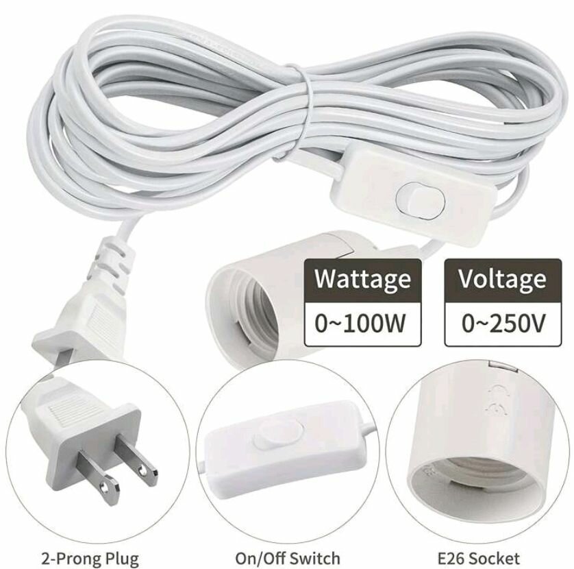 Lampe Prise Avec En Velours Côtelé - extension Suspendu