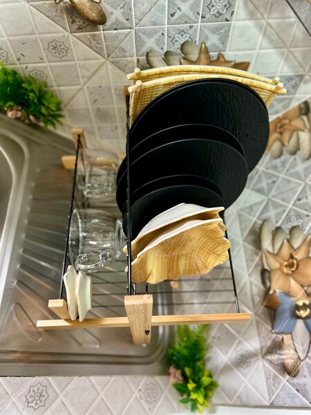 Égouttoir à vaisselle en bambou