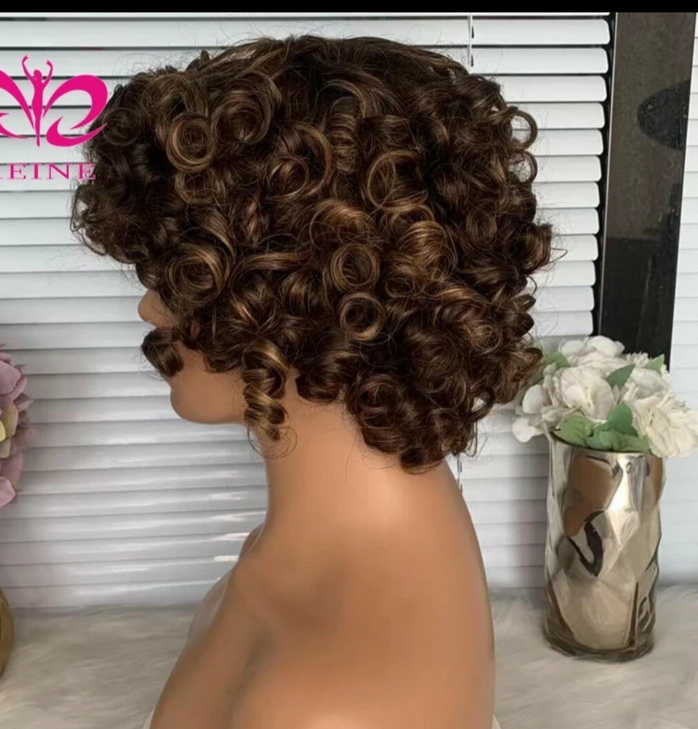 Perruque Bouclée Courte Style Afro