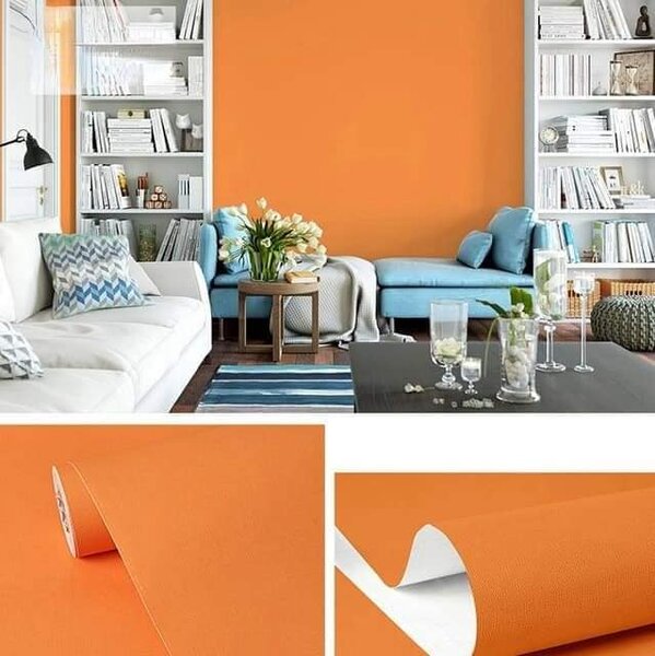 Papier peint autocollant 3D orange