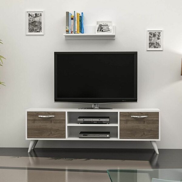 Meuble TV moderne blanc bois