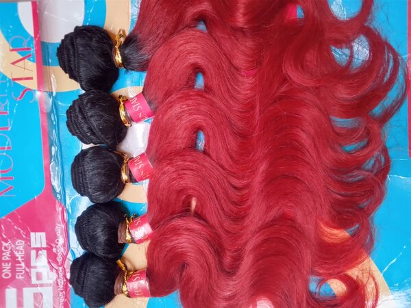 Extensions cheveux rouge vif