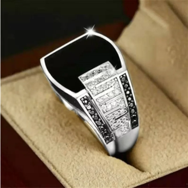 Bague homme élégante en onyx
