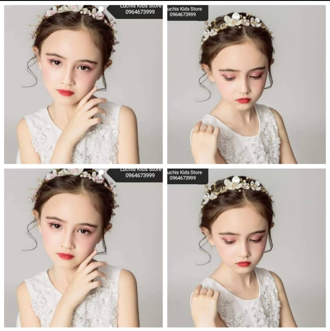 Girls' floral headband with beads