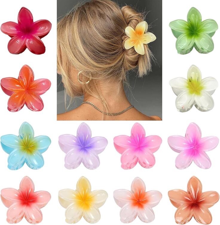 Pince à cheveux fleur colorée