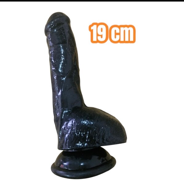 Gode réaliste 19 cm noir