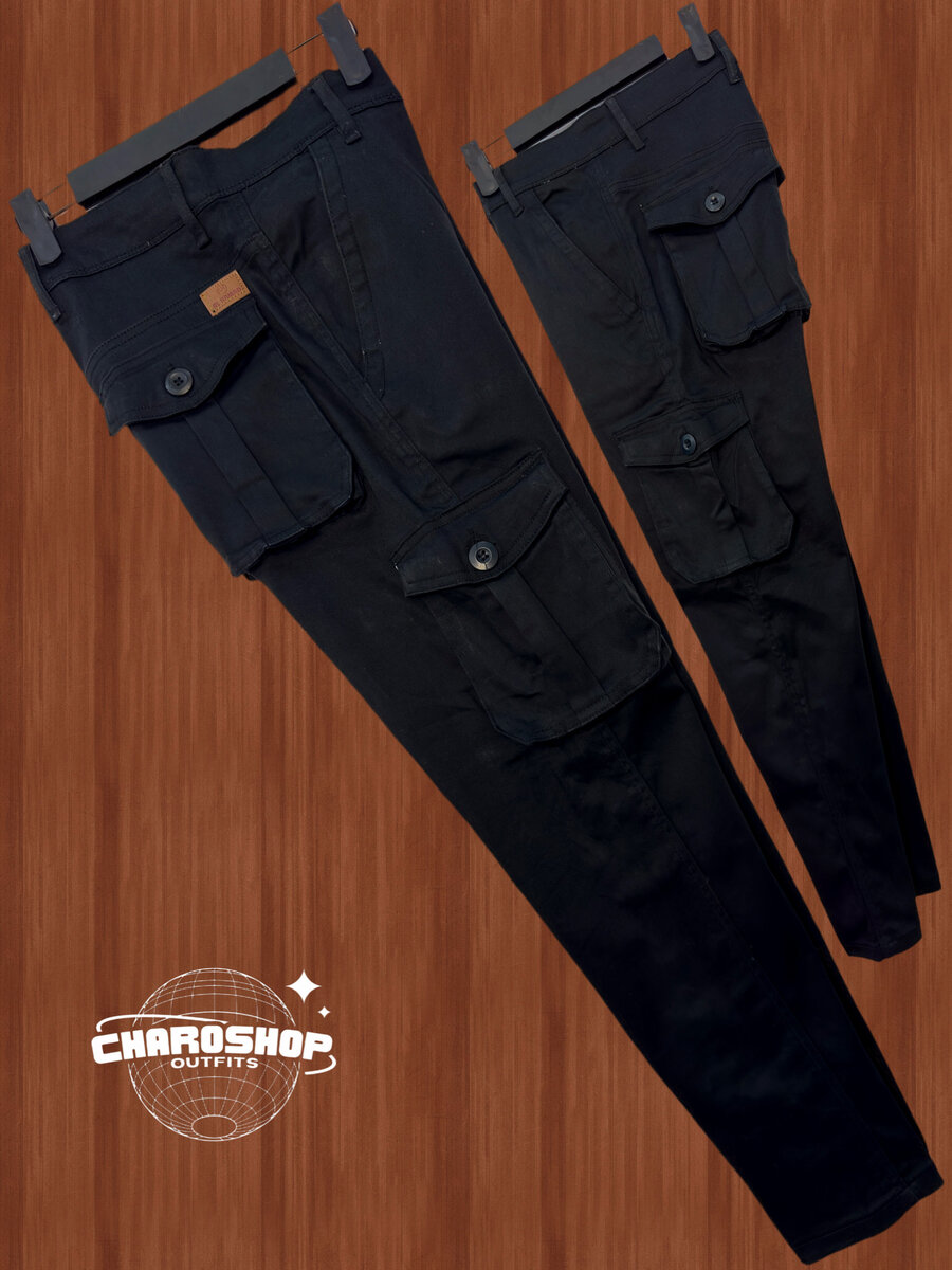Pantalon cargo noir homme
