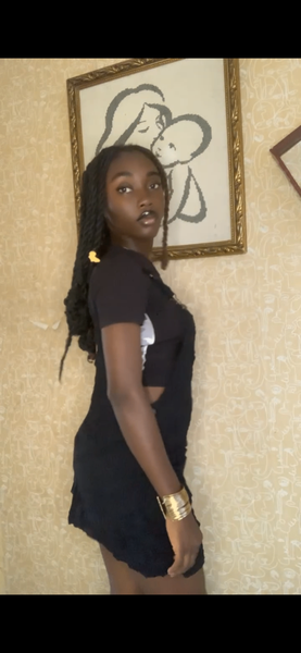 Robe salopette noire élégante