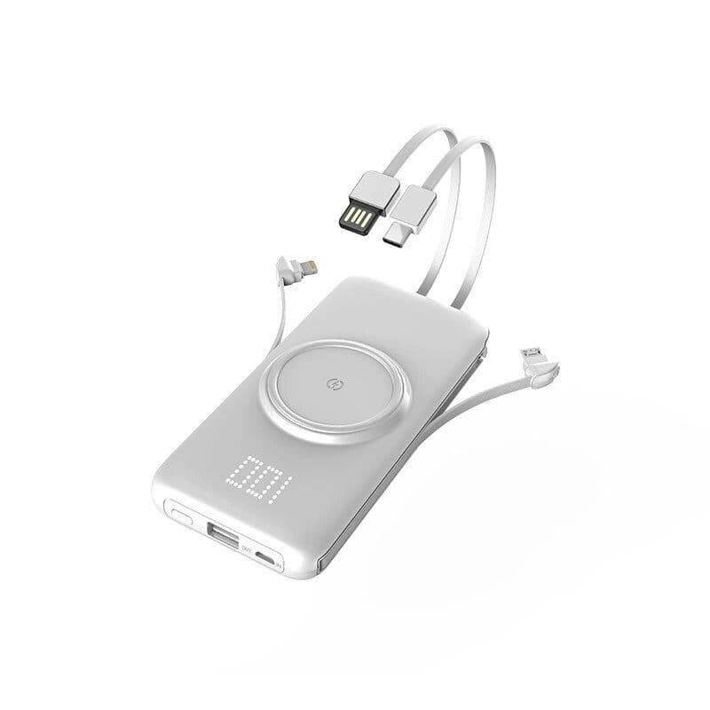 Powerbank externe sans fil 60000mAh, charge rapide, câble d'