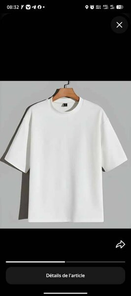 T-shirt blanc unisexe décontracté