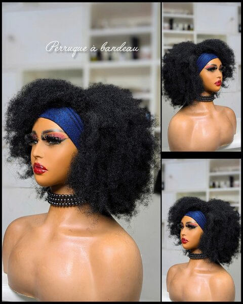 Perruque à bandeaux Afro