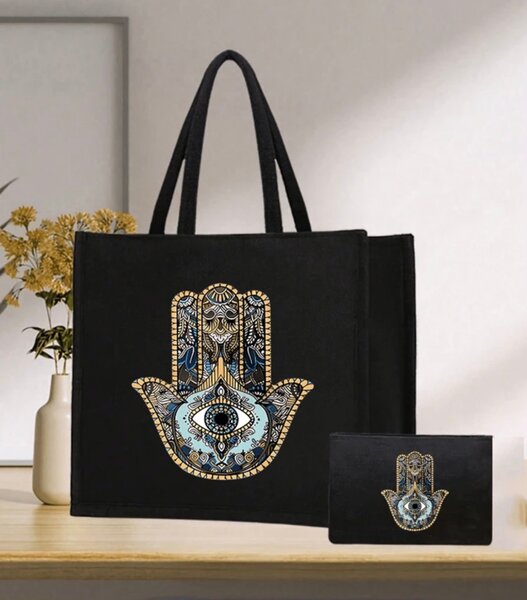 Sac Hamsa Noir Mandala