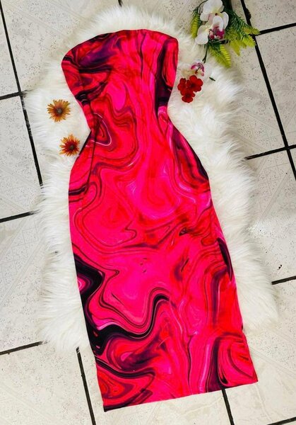 Robe Tube Marbrée Vive