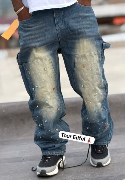 Jean décontracté avec strass