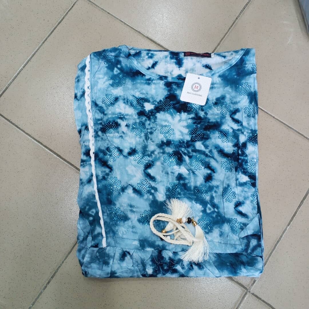 Robe femme tie-dye bleue