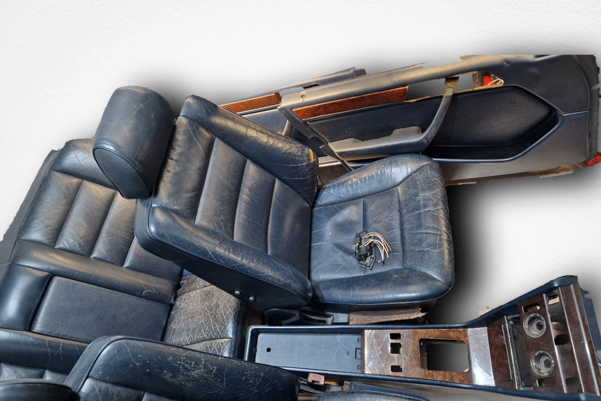 Салон w124 темно-синяя кожа, электро