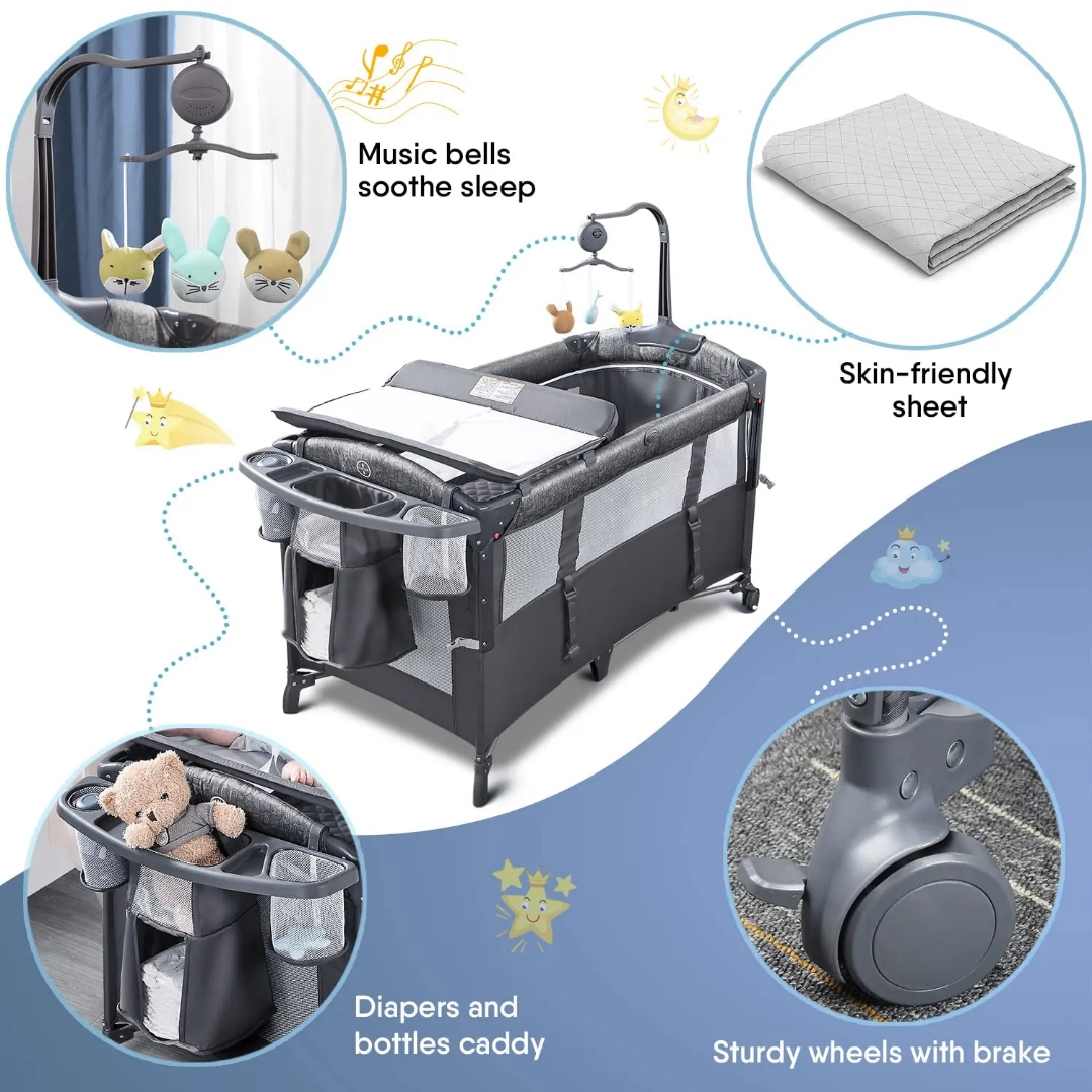 Berceau Bébé avec Table à Langer