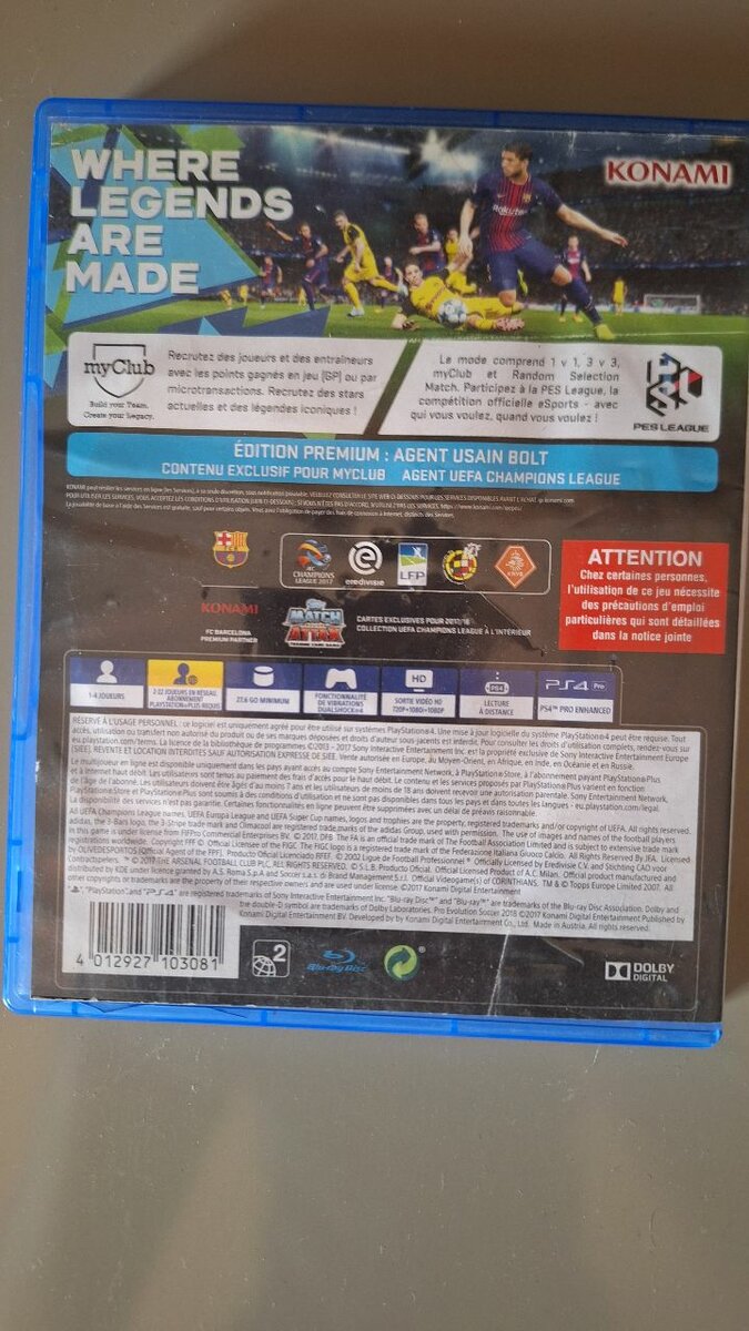 PES 2018 pro évolution soccer ps4